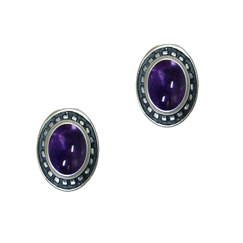 Sterling Silver Iolite Post Stud Earrings